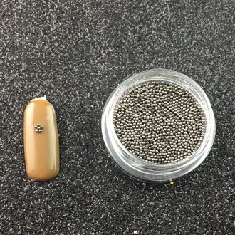0.8 Mm Metalen Micro Kralen Roestvrij Stalen Nagels Art Caviar Micro Kralen Voor 3D Nail Goud Zilver Nail Kralen Micro decoraties zwart