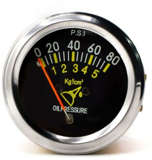 0 ~ 80 Psi Olie Druk Gauge Zwart 2 Inch 52Mm Universele Mechanische Auto