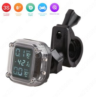 0-8Bar Motorfiets Tpms Usb Oplaadbare Waterdicht Tijd Display Wireless Tire Pressure Monitoring Met 2 Externe Sensoren