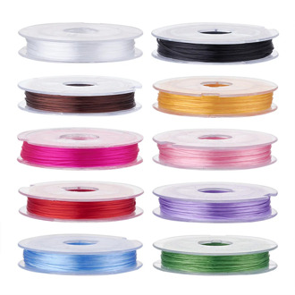 0.8mm Strong Stretchy Beading Elastic Wire for Jewelry Making DIY Bracelet Necklace Black White Colorful ,about 10m/roll