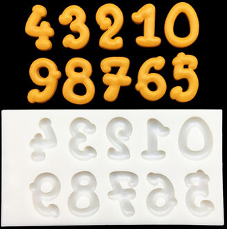 "0-9" Nummer Siliconen Sugarcraft Mold Cupcake Chocolade Bakvorm Fondant Taart Decoreren Gereedschappen Donker Kaki