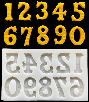 "0-9" Nummer Siliconen Sugarcraft Mold Cupcake Chocolade Bakvorm Fondant Taart Decoreren Gereedschappen