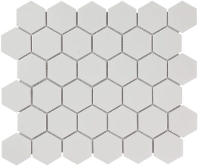 0,91m² - Mozaiek Tegels -  Barcelona Hexagon Extra Wit 5,1x5,9