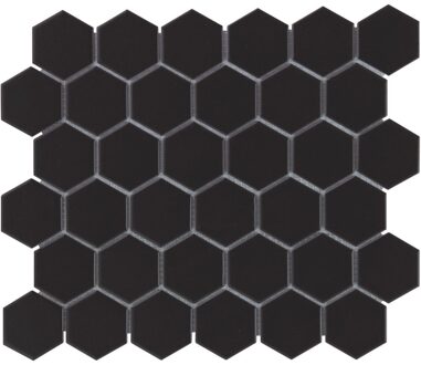 0,91m² - Mozaiek Tegels -  Barcelona Hexagon Zwart 5,1x5,9