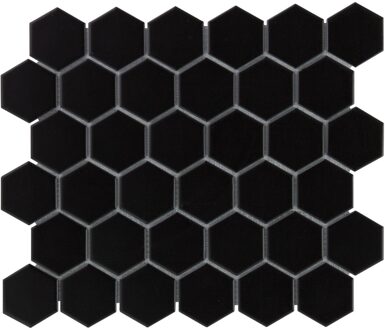 0,91m² - Mozaiek Tegels - Barcelona Hexagon Zwart Mat 5,1x5,9