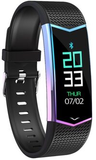 0.96 inch Waterdichte Smart Fitness Horloge Bloeddruk Outdoor Running Stappenteller Hartslagmeter Armband zwart