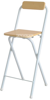 0059A Folding Tall Stool Living Room Creative Wood High Stool Portable Household Bar Backrest Chair High Foot Leisure Chair