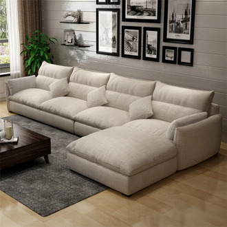 006 Cotton-Flax/Lint Sofa Set Sectional Recliner Couch Living Room Frame Sofa Combination Sponge / Latex Particles Cushion