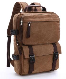 070417 mannen mode canvas rugzak student schooltas Bruin