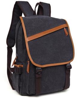 070917 mannen rugzak dubbele schouder school canvas tas C1