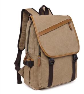 070917 mannen rugzak dubbele schouder school canvas tas C3