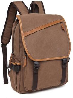 070917 mannen rugzak dubbele schouder school canvas tas C4