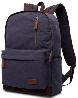 080417 newhotstacy mannen grote canvas rugzak dubbele schoudertas diep blauw