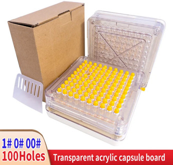 1 # 0 # 00 # 100 Hole Manual Capsule Filling Machine Transparent Acrylic Capsule Plate Filler Filler Capsule Filling Plate
