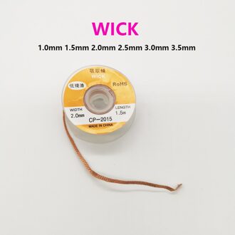 1.0Mm 1.5Mm 2Mm 2.5Mm 3Mm 3.5Mm 1.5M Desolderen Draden Gevlochten Lassen Soldeer Remover wick Wire Lead Cord Flux Bga Reparatie Tool 1.5mm 1.5m