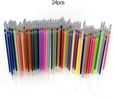 1.0Mm Kleurrijke Gel Pen Fluorescerende Vullingen Kleur Cartridge Flash Pen Glad Inkt Schilderij Graffiti Pennen Student Briefpapier 24 kleuren