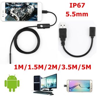 1/1.5/2/3.5/5M 5.5Mm Endoscoop Camera 720P Zachte Kabel Waterdicht 6 Led Mini Usb Endoscoop Inspectie Camera voor Android Pc 1m