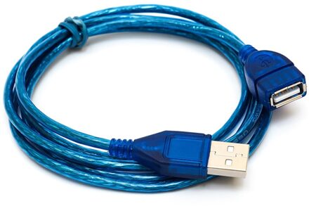 1/1.5/2/3-M Anti-Interferentie Verlengkabel Usb 2.0 Vrouwelijke Extension High Speed Data Sync Cord Blauw standaard 200cm
