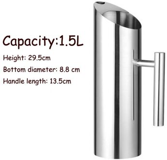 1/1.5/2L Rvs Pitcher Pot Voor Bar Hotel Ktv Restaurant Fantastische Keuken Koud Water Wijn Sap Water Jug 1.5L