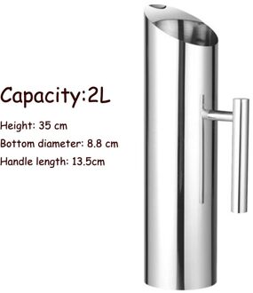 1/1.5/2L Rvs Pitcher Pot Voor Bar Hotel Ktv Restaurant Fantastische Keuken Koud Water Wijn Sap Water Jug