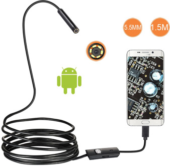 1/1.5/2M 7/5.5mm Lens Endoscope HD 480P USB OTG Snake Endoscope Waterproof Inspection Pipe Camera Borescope For Android Phone PC