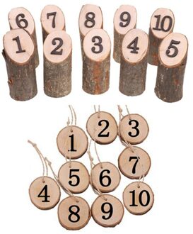 1-10 Houten Tafel Nummers & 1-10 Numbers Houten Opknoping Tafel Kaarten Plaats Houder Table Number Figuur kaart Digitale Seat