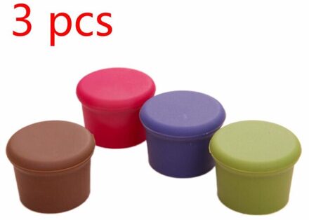 1/10 Pcs Siliconen Rode Wijn Stoppers Food Grade Bier Drank Fles Caps Sealer Lek Gratis Fris Houden Plug voor Keuken Bar Tool 3stk willekeurig kleur