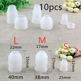 1/10Pcs Plastic Decoreren Mond Converter Adapter Zoetwaren Pastry Tips Connector Nozzle Sets Cake Bakken Tools Accessoires 10stk M
