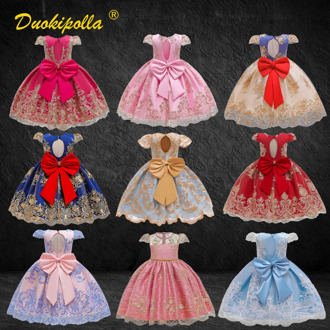 1-10Years Fancy Girls Princess Christening Birthday Party Dresses Kids Ball Gown Lace Floral Infant Prom Wedding Ceremony Dress