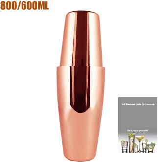 1-11 Pcs Boston Bartending Kit Black Rose Goud Cocktail Shaker Bar Shaker Mixer Jigger Cocktailshaker Wijn Stop Met stand 800 600ML roos goud