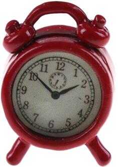 1/12 Dollhouse Miniature Woonkamer Een Metalen Wekker rood