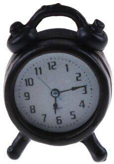 1/12 Dollhouse Miniature Woonkamer Een Metalen Wekker zwart