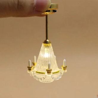 1:12 Dollhouse Miniaturescale Ceiling Light Candles LED Lamp Battery Operated