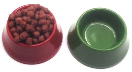 1/12 Dollhouse Miniatuur Pet Hond Kat Voedsel Op Kom Keuken Tuin Decor Poppenhuis Accessoires