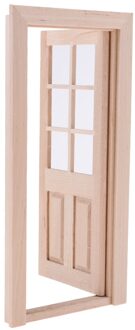 1/12 Poppenhuis Miniatuur Hout Externe Enkele Deur Ongeverfd Diy Accessoires