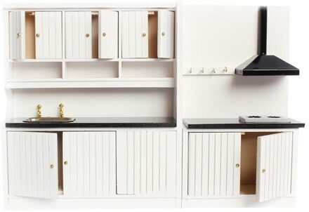 1:12 Poppenhuis Miniatuur Meubels Houten Keuken Set