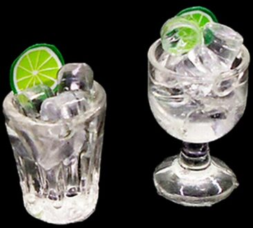 1:12 Resin Poppenhuis Mini Ijs Citroen Water Drink Cup Miniatuur Poppenhuis Voedsel Keuken Accessoires Cups Speelgoed Mini Decoratie