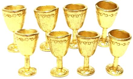 1:12 Schaal Poppenhuis Accessoires, 8 Pcs Miniatuur Goblet Wijnglazen Champagne Cups Model, Poppenhuis Decoraties Kit