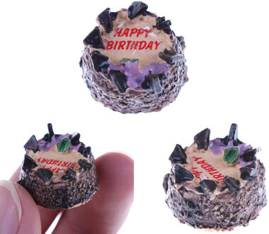 1:12 Schaal Poppenhuis Miniaturen Chocolade Cake Voor Pop Verjaardag Keuken Eten Bakkerij Cake Shop Decoratie