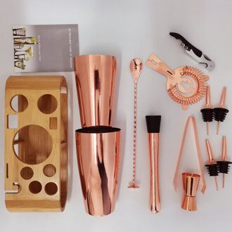 1-13Pcs Cocktailshaker Barman Cocktail Bar Shaker Mixer Jigger Stopper Goud Metalen Barman Boston Cocktail Shakers Set Stand M 13P 800600ml