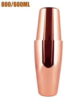 1-13Pcs Cocktailshaker Barman Cocktail Bar Shaker Mixer Jigger Stopper Goud Metalen Barman Boston Cocktail Shakers Set Stand roos goud 800600ml