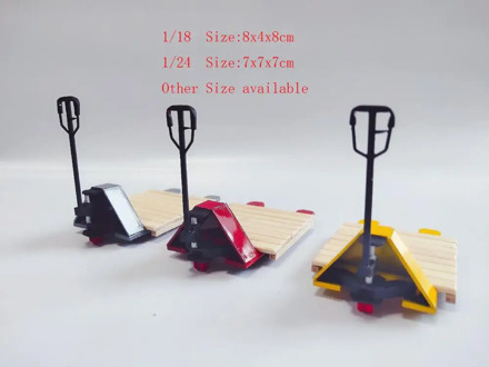 1:18 1/24 plastic hand carrier Pallet truck maintenance props repair tools repair model car scene props