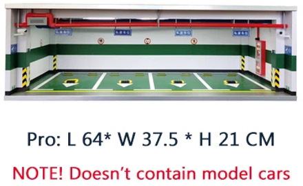 1:18 Alloy Model Car Simulation Underground Garage (For 4 model cars) Parking Lot Space Scene Display