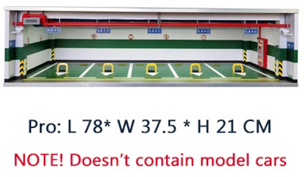 1:18 Alloy Model Car Simulation Underground Garage (For 5 model cars) Parking Lot Space Scene Display