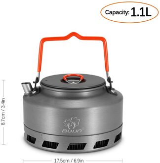 1.1L Aluminiumlegering Draagbare Ketel Water Pot Theepot Koffiepot Servies Kookgerei Outdoor Camping Wandelen Picknick Water Pot 캠핑용품 as tonen