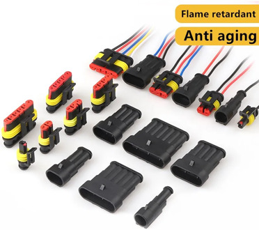 1/2/3/4/5/6 Way PBT Flame Retardant Material AMP Seal Waterproof Electrical Wire Connector Plug for Car Waterproof Connector