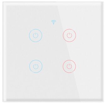 1/2/3/4 Gang Tuya Wifi Smart Switch 433Mhz Touch Schakelaar App Afstandsbediening Home Wandlamp switch Werken Met Alexa Google Thuis wit 4gang