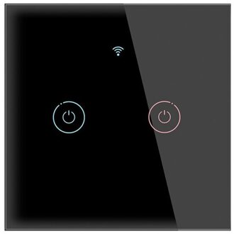 1/2/3/4 Gang Tuya Wifi Smart Switch 433Mhz Touch Schakelaar App Afstandsbediening Home Wandlamp switch Werken Met Alexa Google Thuis zwart 2gang