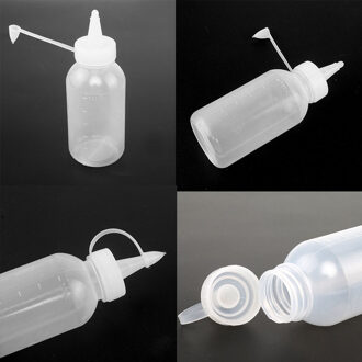 1/2/3/4 Pcs 100Ml Knijpfles Plastic Saus Squeezer Fles Olie Ketchup Doseren Fles Draagbare Hervulbare flessen 2 stk