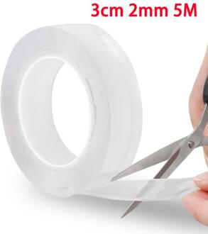 1/2/3/5M Herbruikbare Nano Tape Wasbare Dubbelzijdig Plakband Keuken Decor Geen sporen Waterdichte Tape Thuis Opslag Haken 3cm 2mm 5M